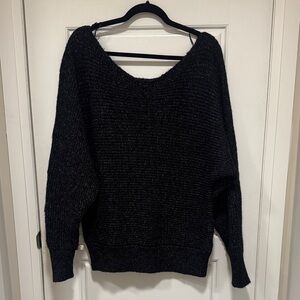 Dynamite Cozy Black off the shoulder Sweater- small